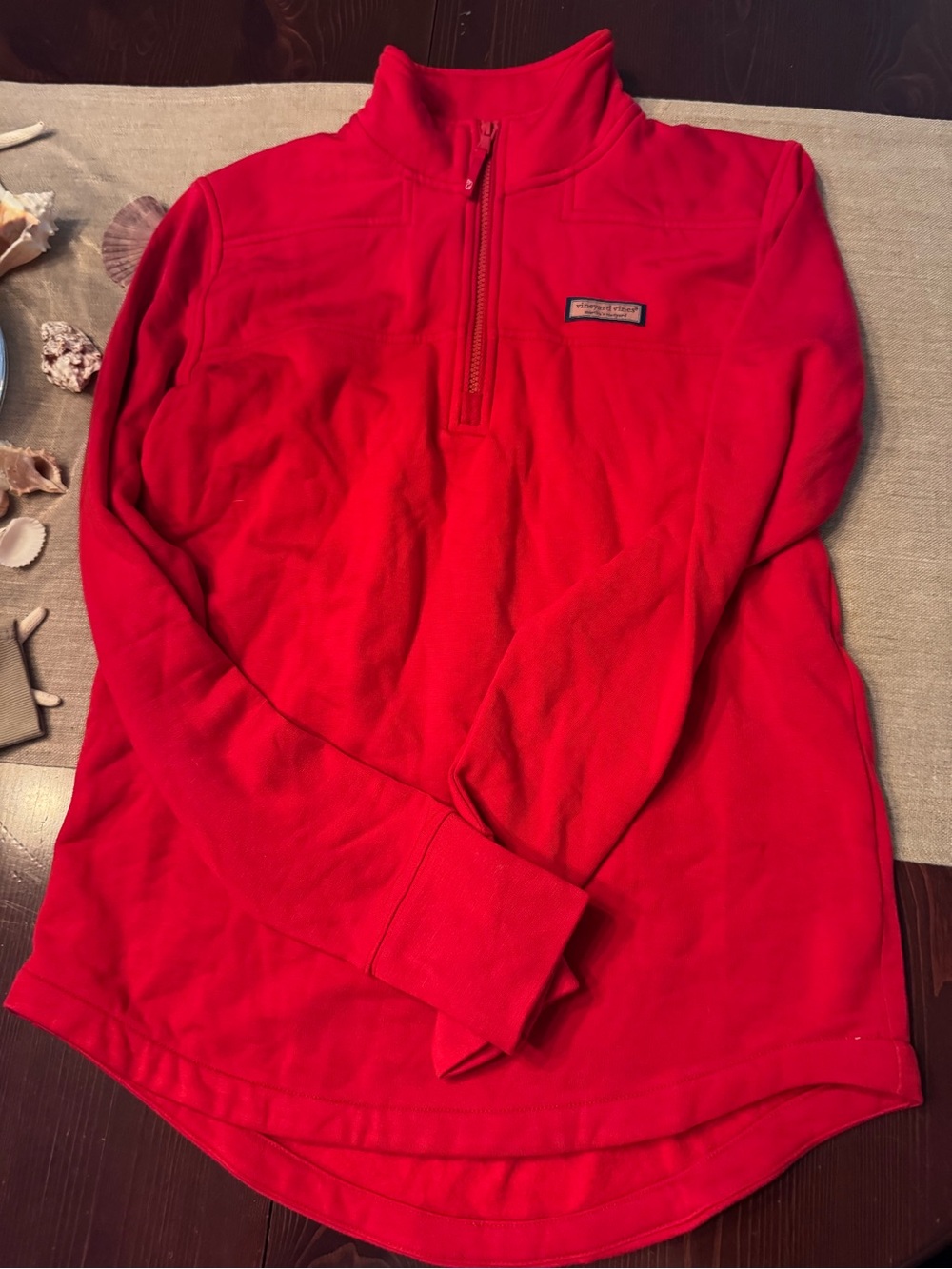 Red Vineyard Vines quarter zip dream cloth shep shirt sweatshirt small